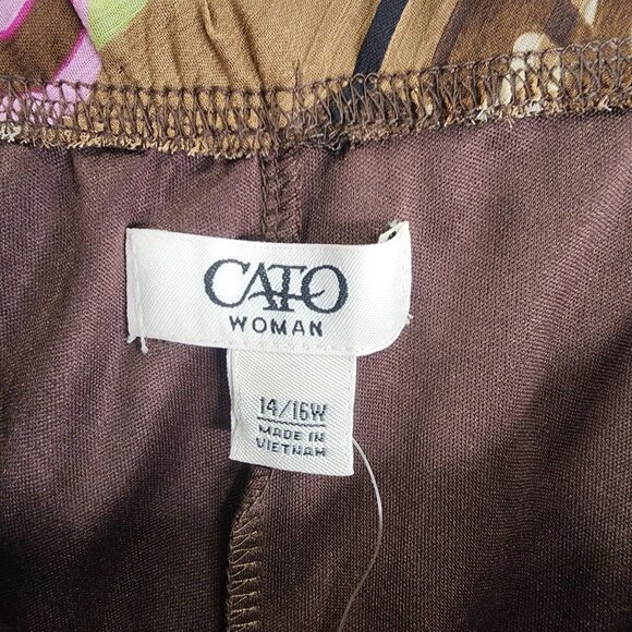 Womans Cato Printed Skirt Brown & Pink Geometric Pattern Plus Size 14/16W - Picture 5 of 10